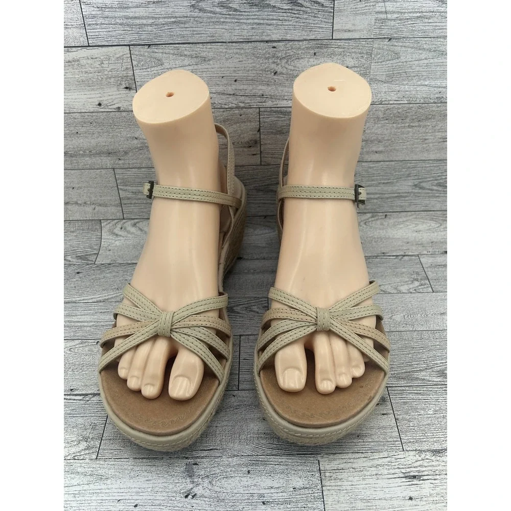 Clarks Artisan Collection Wedge Sandals Adjustable Strap Beige Size‎ 9M